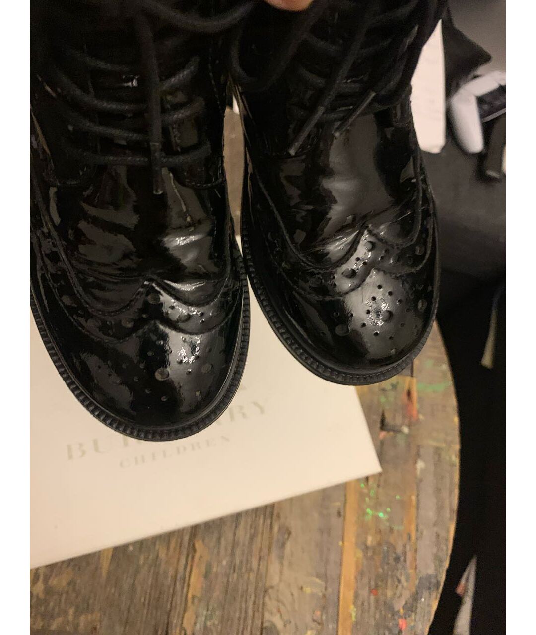 BURBERRY Черные ботинки из лакированной кожи, фото 3