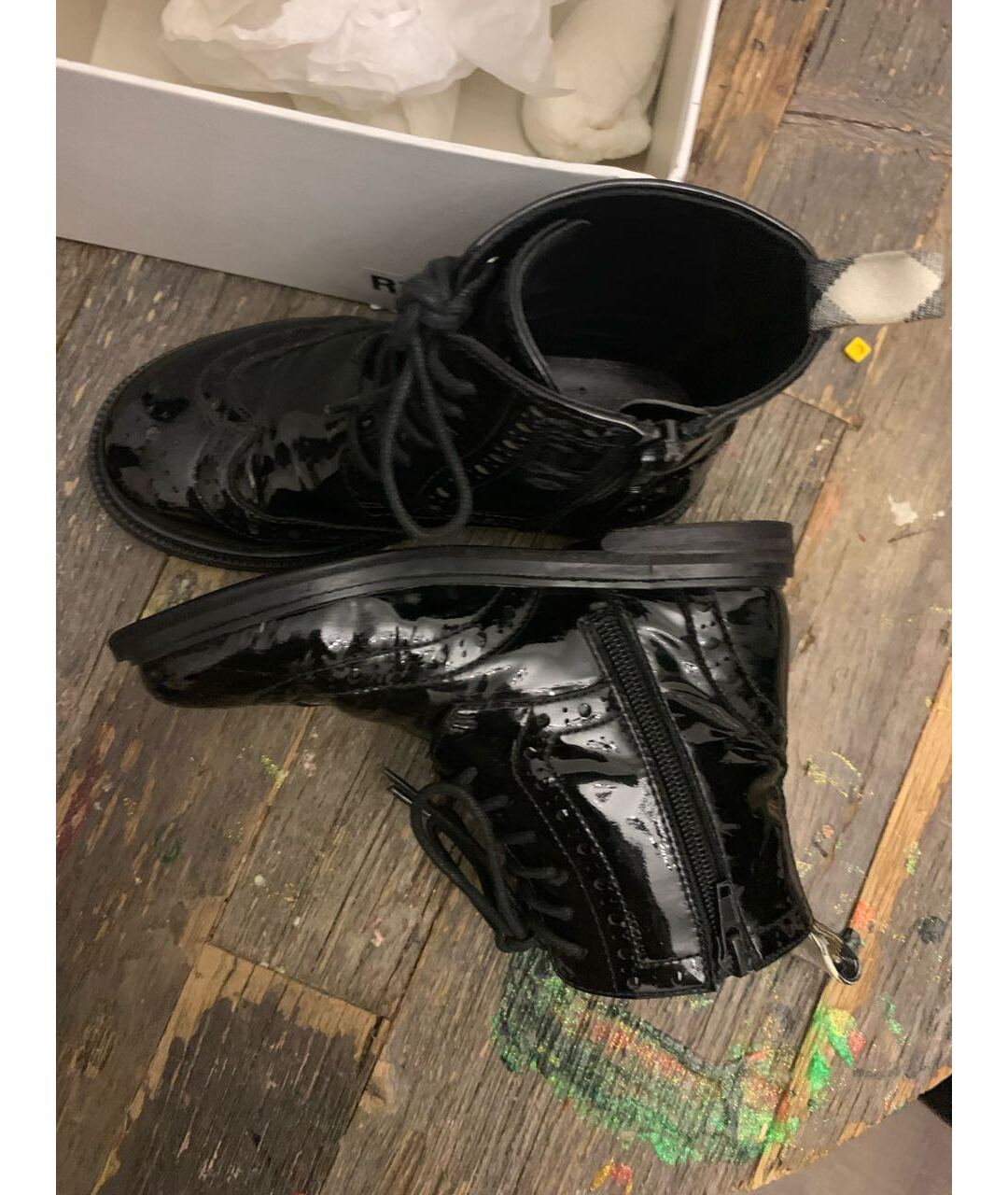 BURBERRY Черные ботинки из лакированной кожи, фото 8