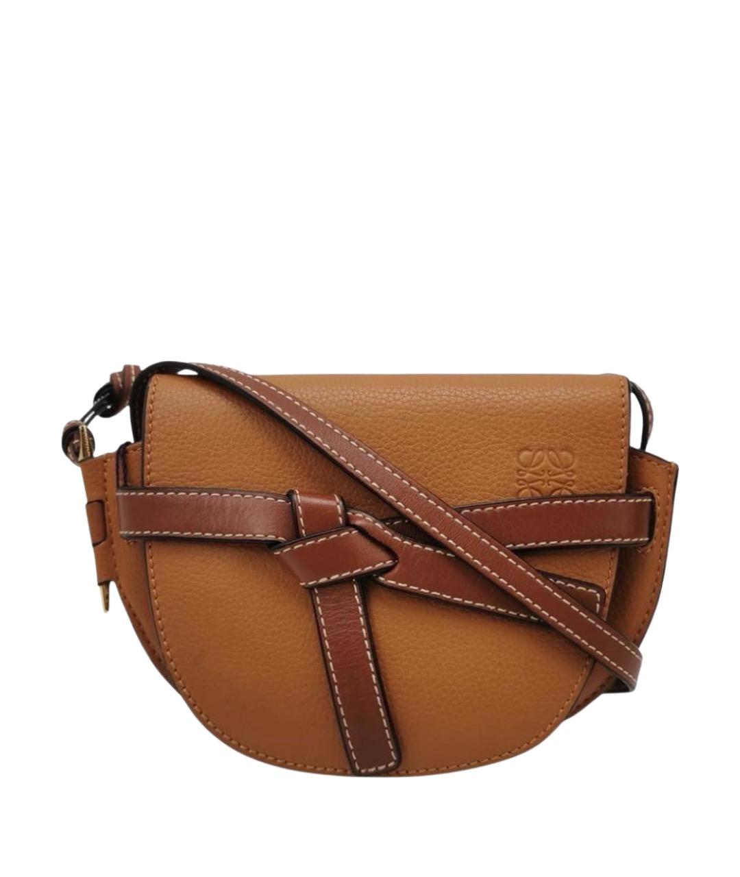 LOEWE Коричневая кожаная сумка через плечо, фото 1