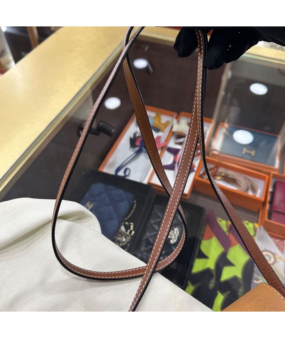 LOEWE Коричневая кожаная сумка через плечо, фото 7