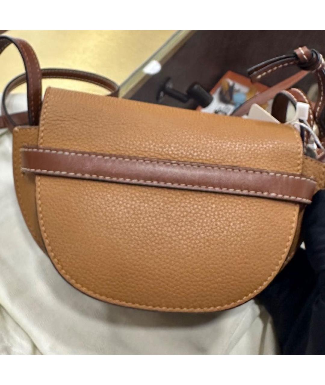 LOEWE Коричневая кожаная сумка через плечо, фото 4