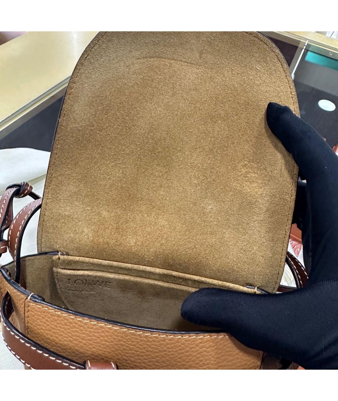 LOEWE Коричневая кожаная сумка через плечо, фото 6