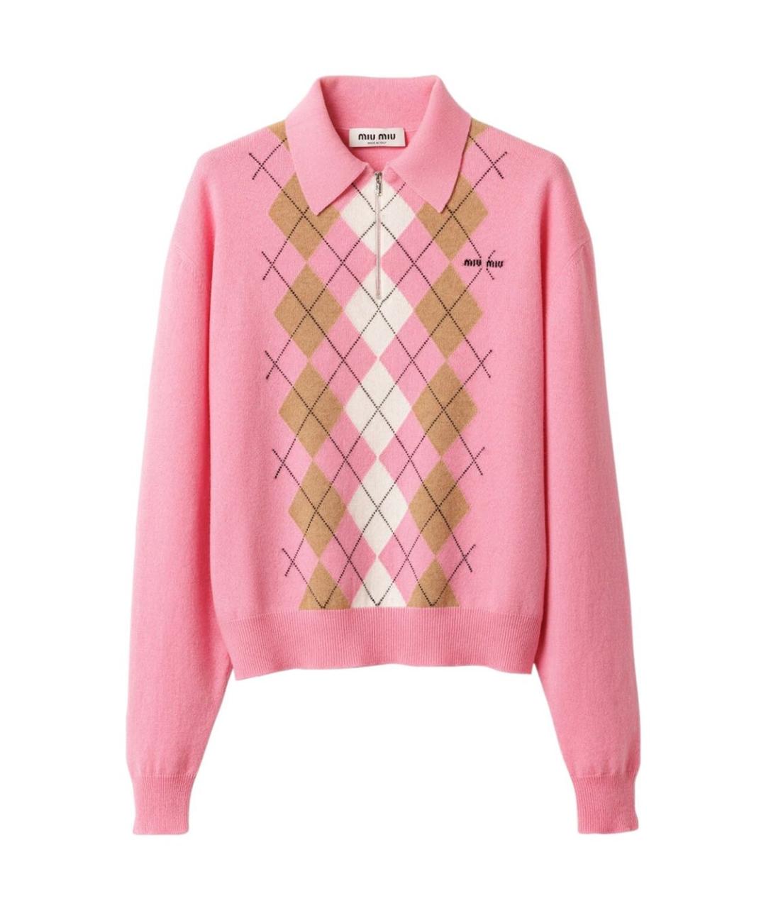 MIU MIU Розовый кашемировый джемпер / свитер, фото 1