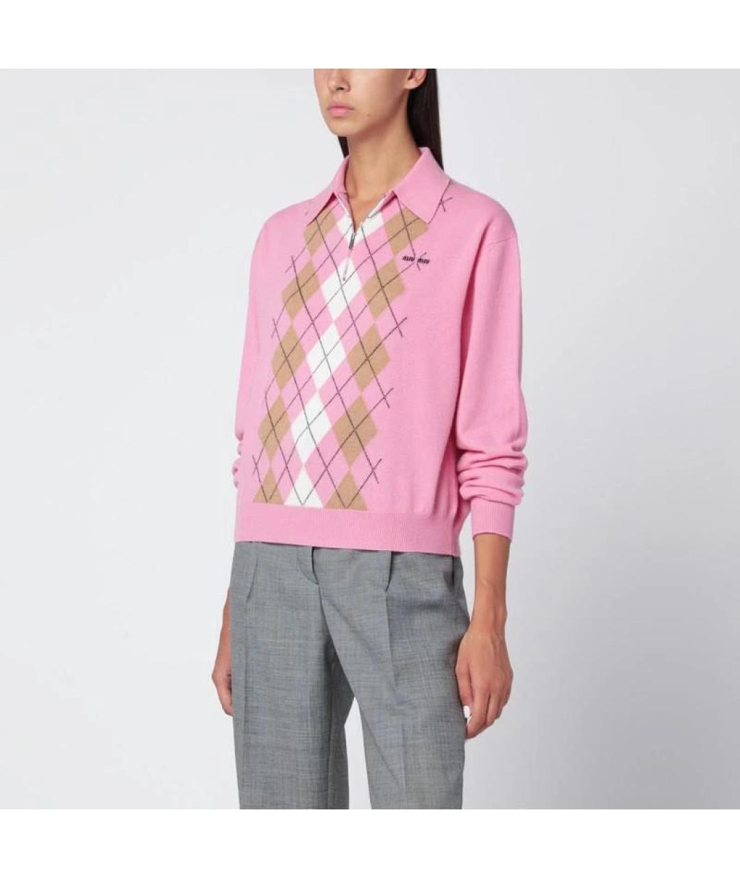 MIU MIU Розовый кашемировый джемпер / свитер, фото 6