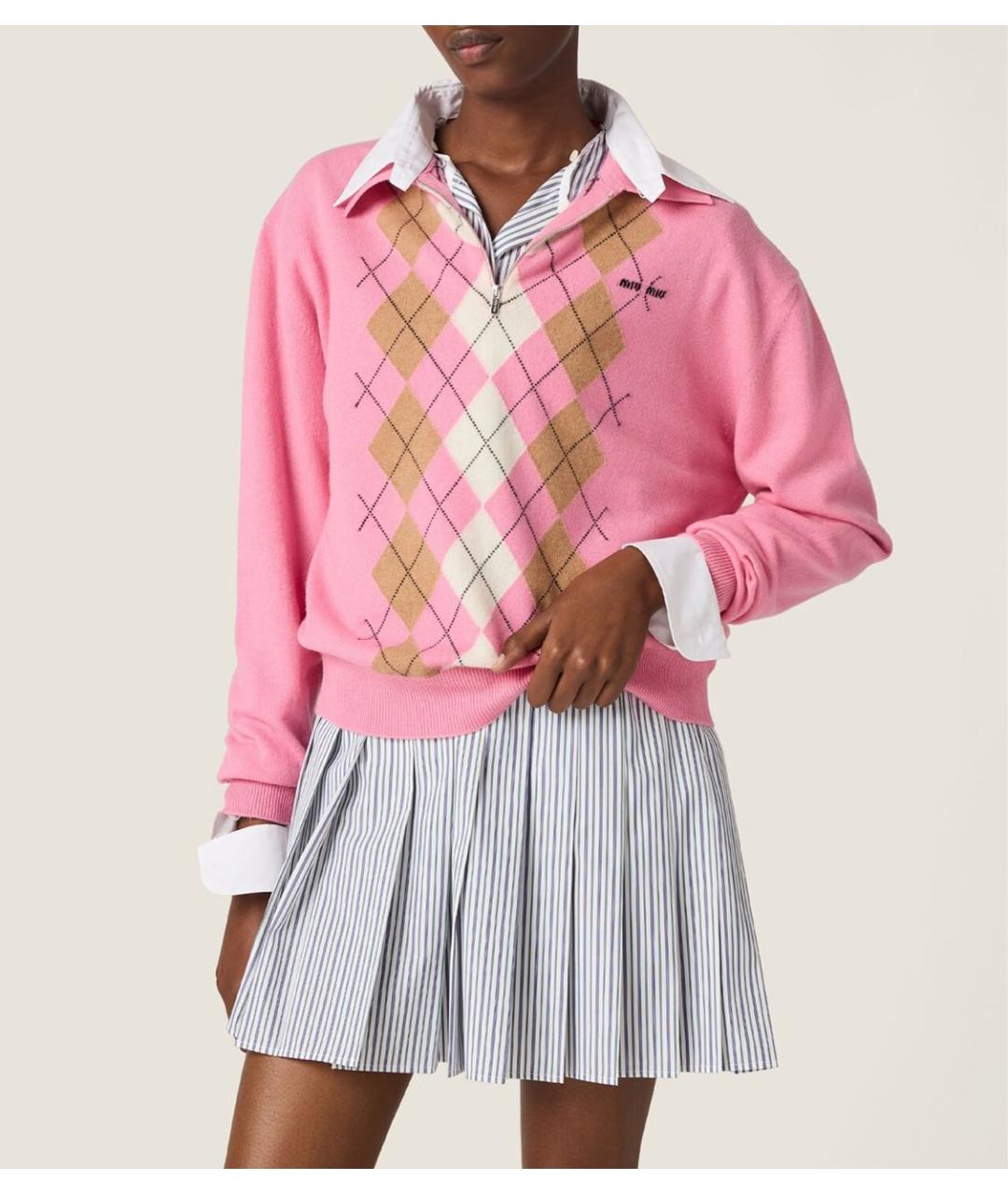 MIU MIU Розовый кашемировый джемпер / свитер, фото 2