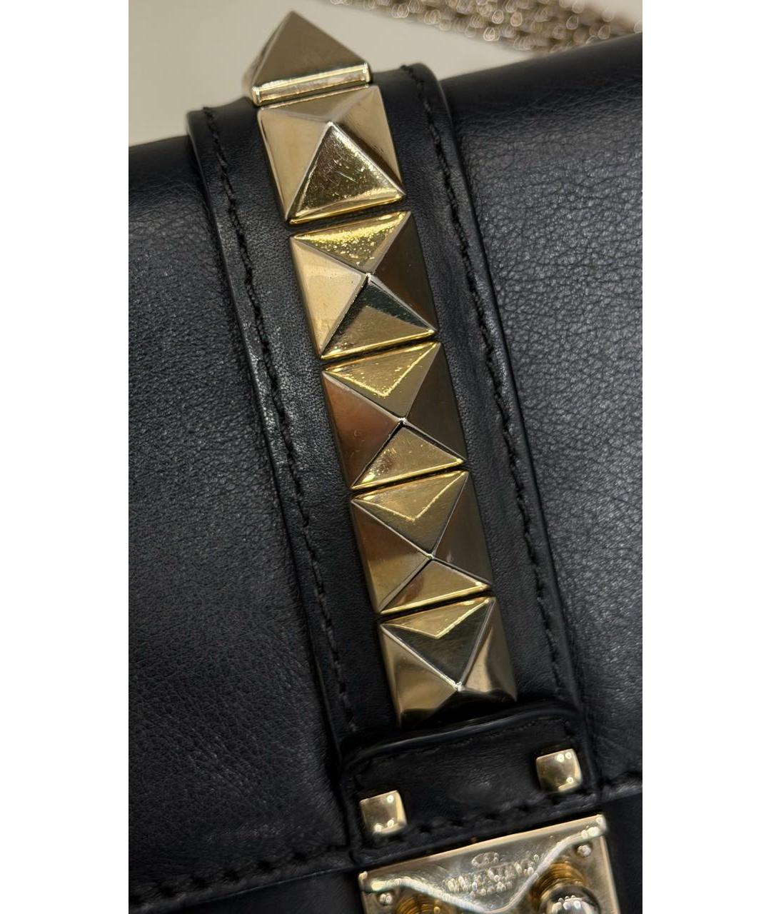 VALENTINO Черная кожаная сумка через плечо, фото 6