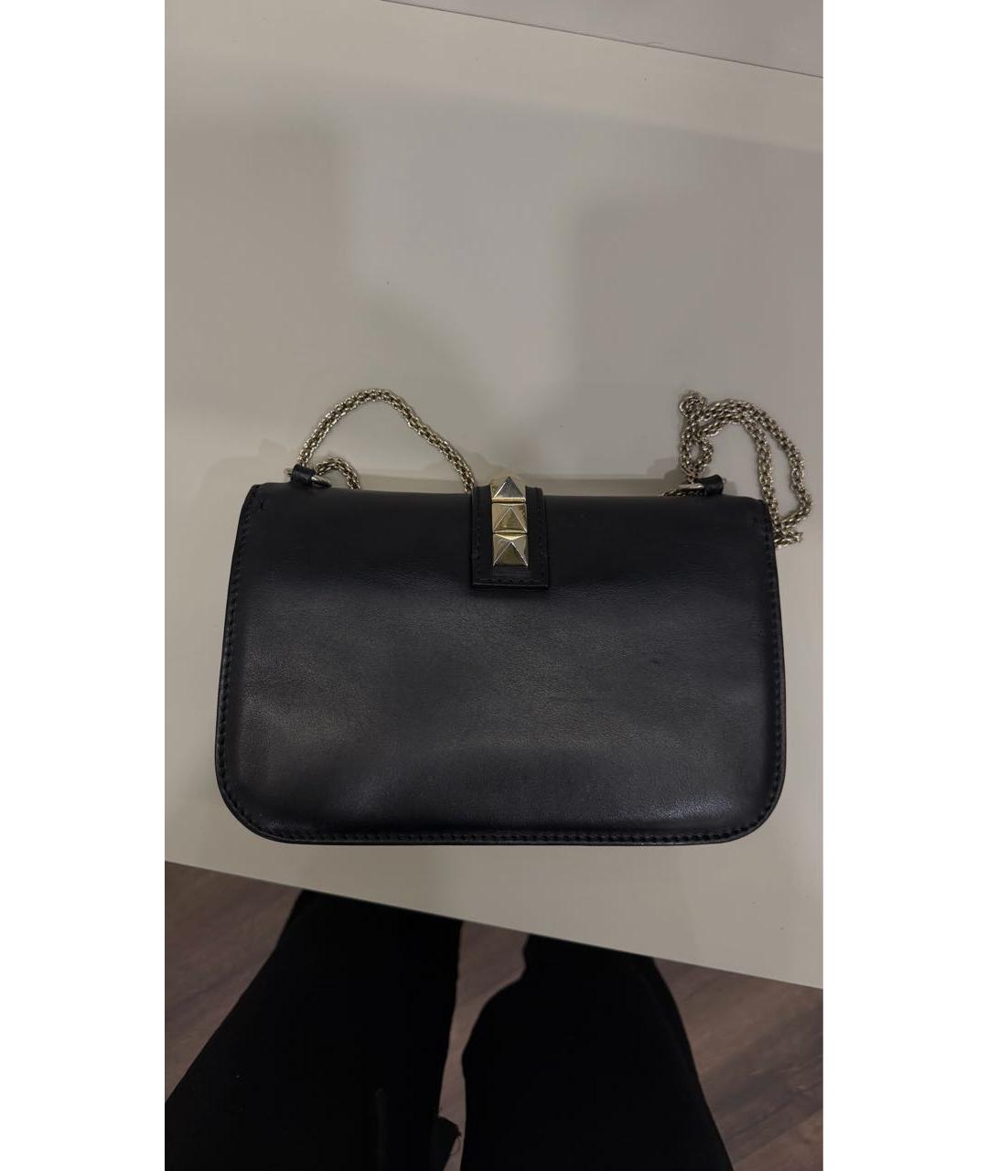 VALENTINO Черная кожаная сумка через плечо, фото 3