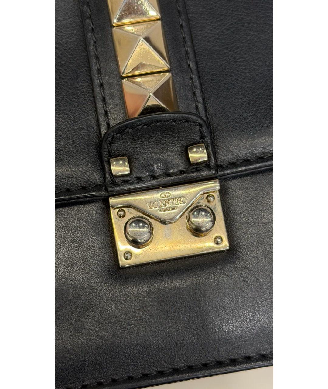 VALENTINO Черная кожаная сумка через плечо, фото 5