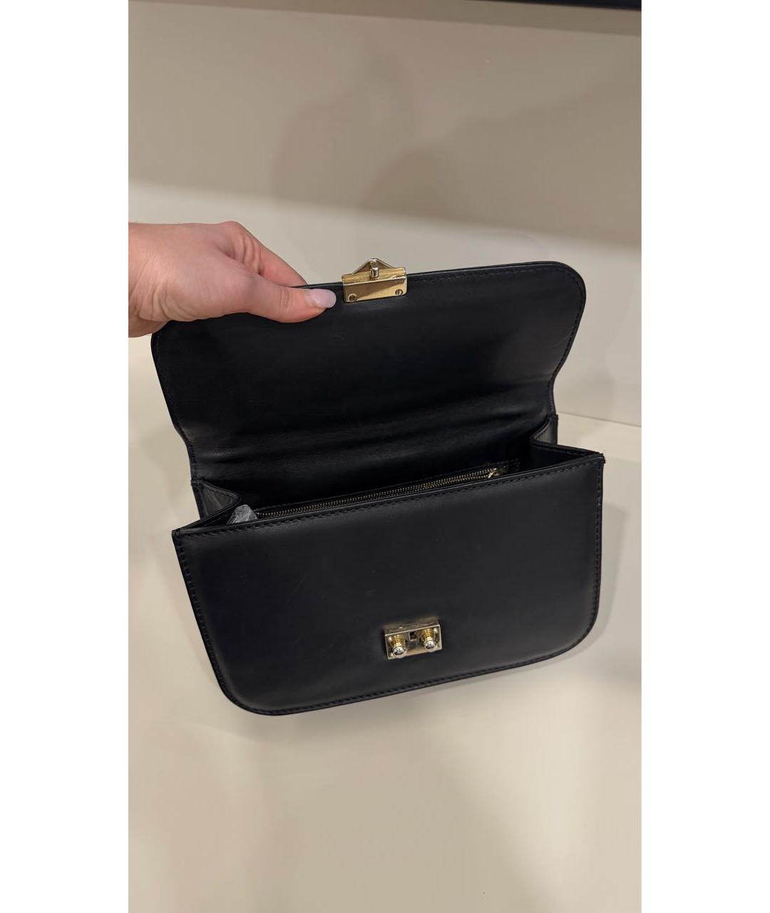 VALENTINO Черная кожаная сумка через плечо, фото 4