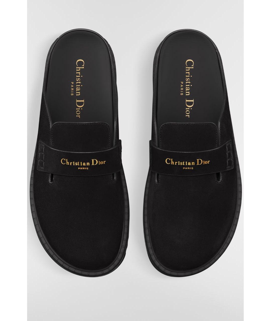 CHRISTIAN DIOR Черные замшевые мюли, фото 2