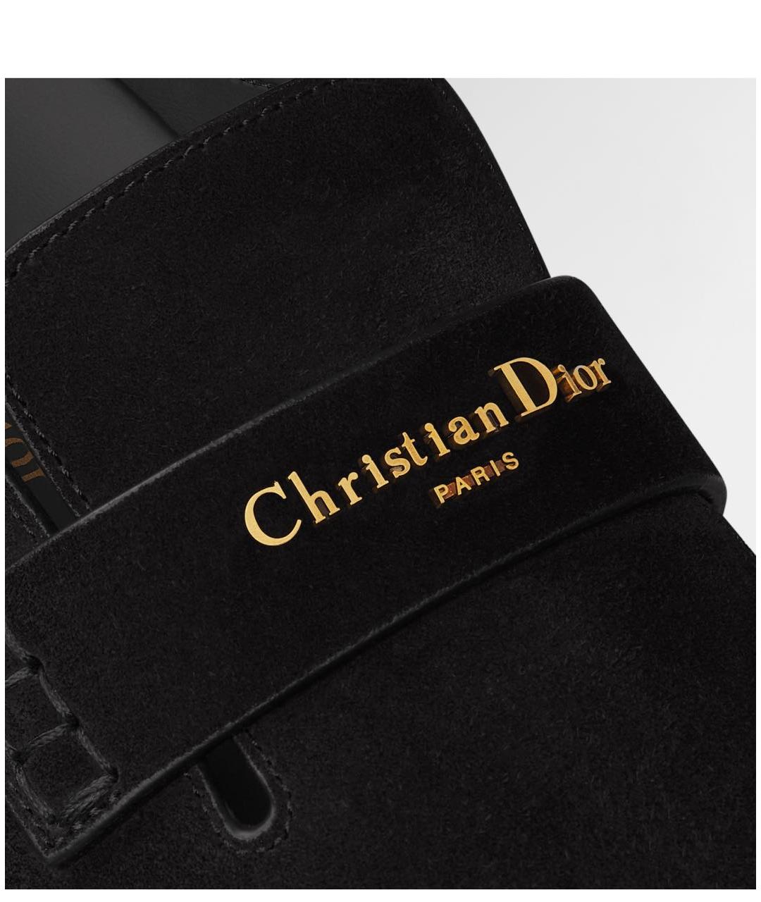 CHRISTIAN DIOR Черные замшевые мюли, фото 3