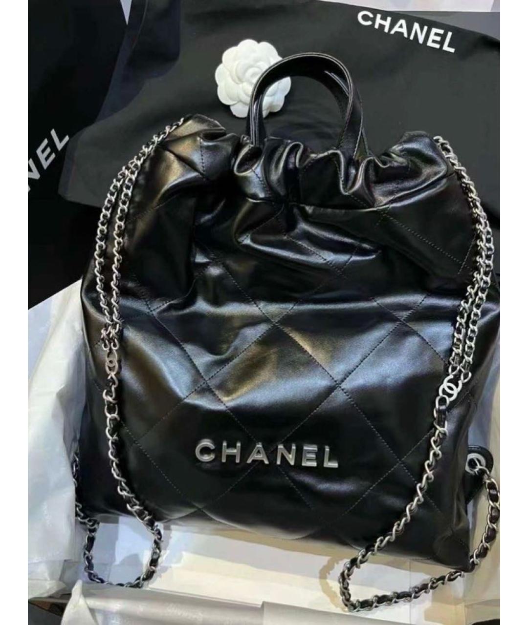 CHANEL Черная кожаная сумка через плечо, фото 7