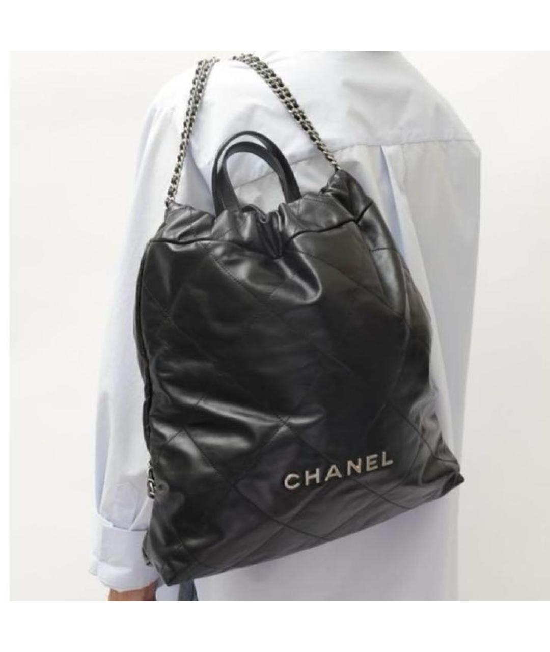 CHANEL Черная кожаная сумка через плечо, фото 2