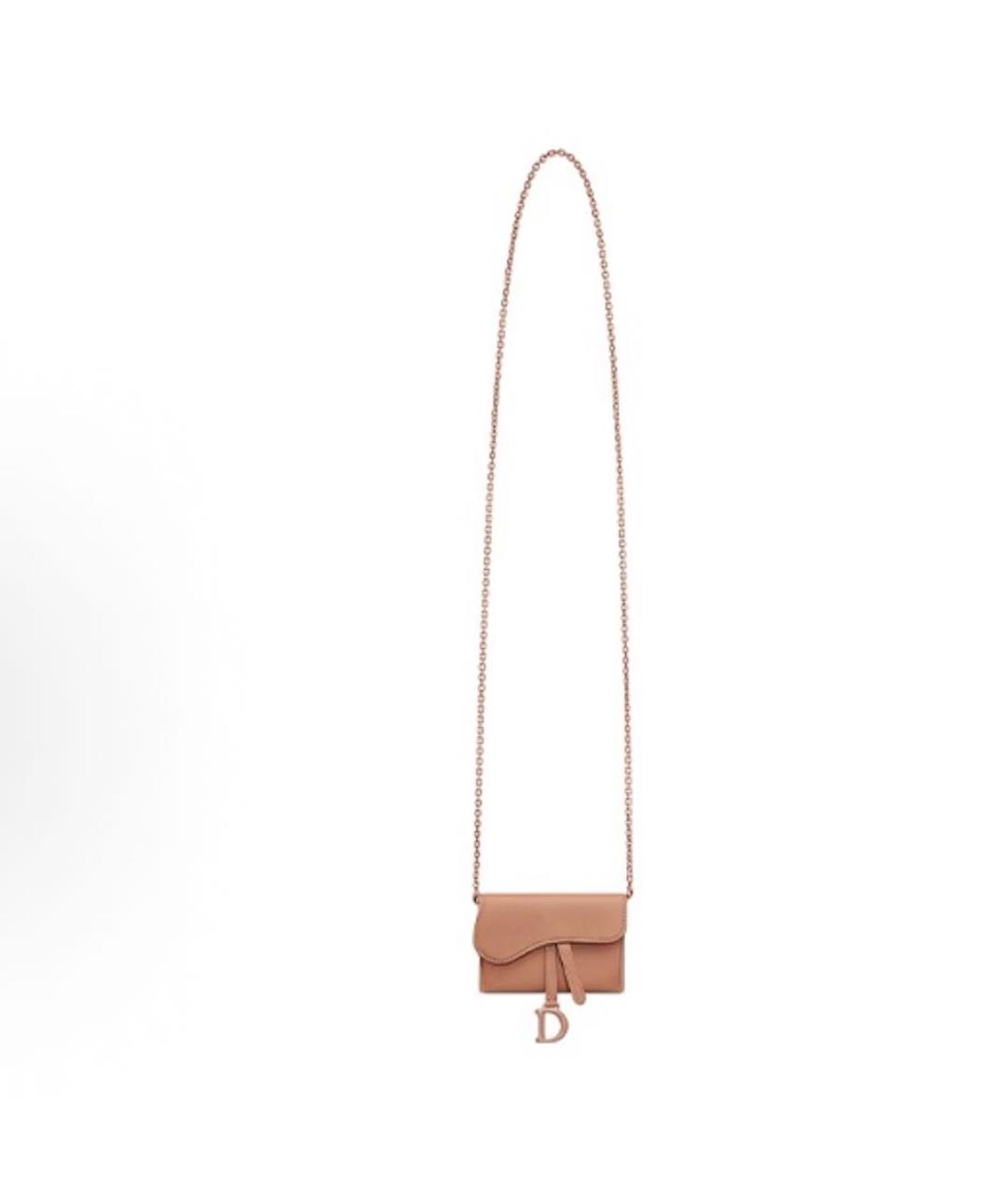 CHRISTIAN DIOR Бежевая кожаная сумка через плечо, фото 5