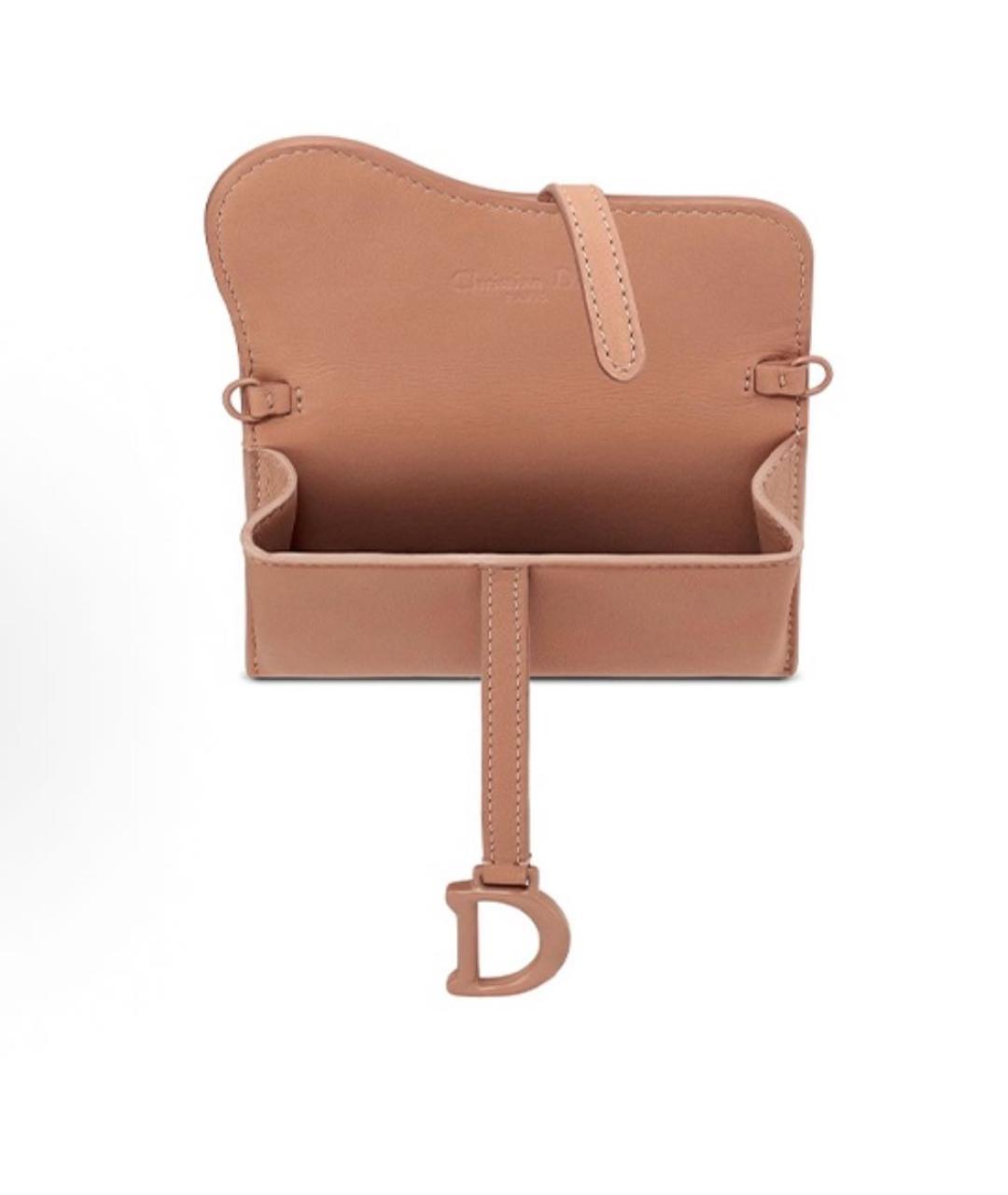 CHRISTIAN DIOR Бежевая кожаная сумка через плечо, фото 4