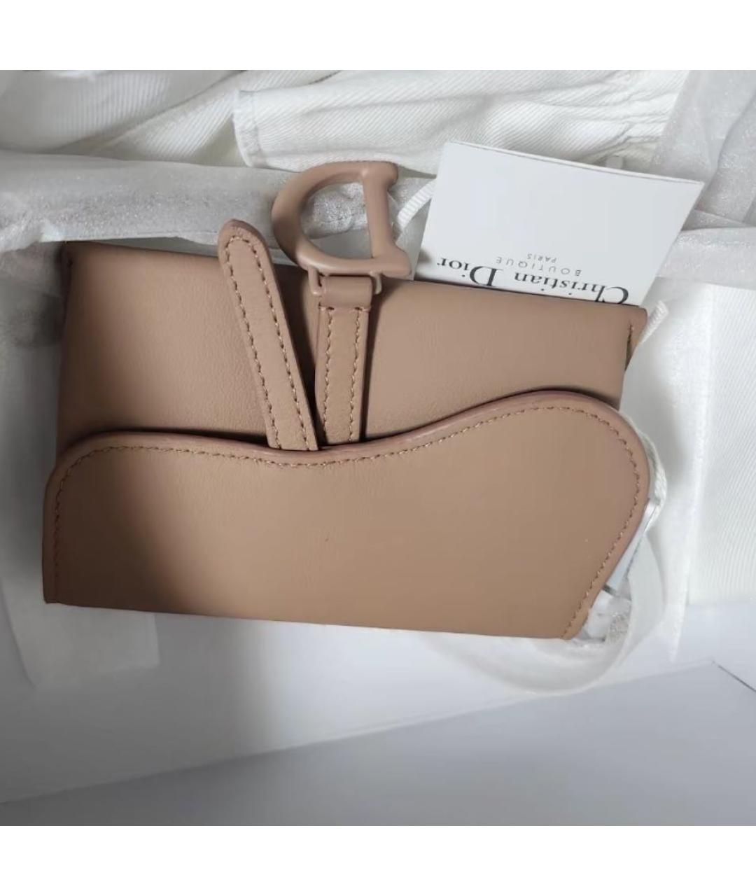 CHRISTIAN DIOR Бежевая кожаная сумка через плечо, фото 7