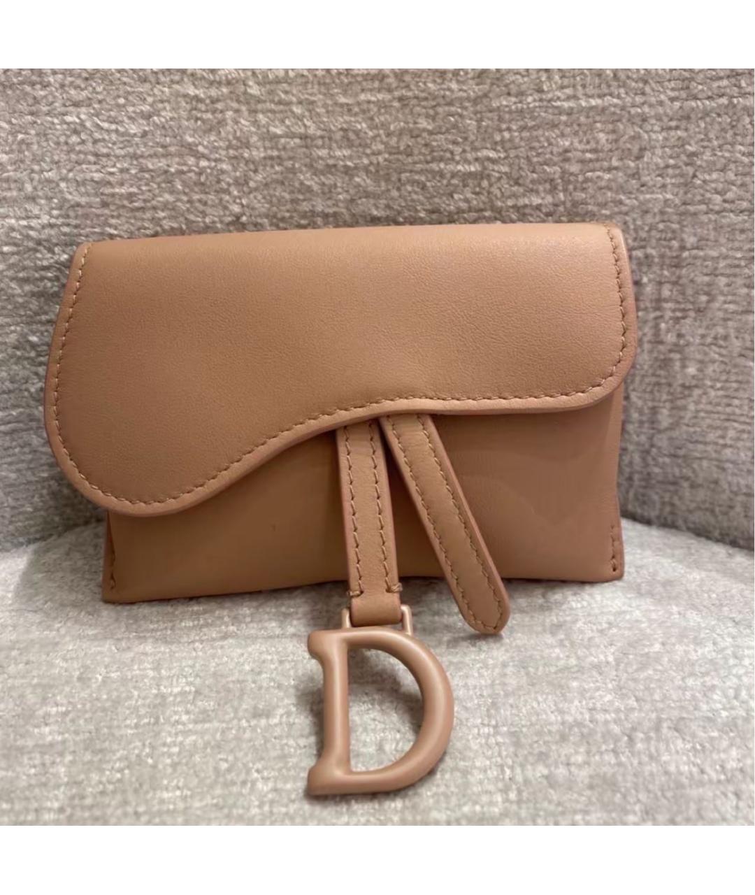 CHRISTIAN DIOR Бежевая кожаная сумка через плечо, фото 6