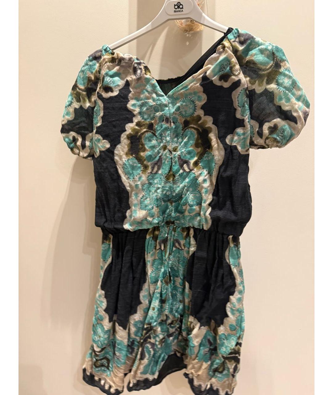 RED VALENTINO Мульти льняное повседневное платье, фото 3