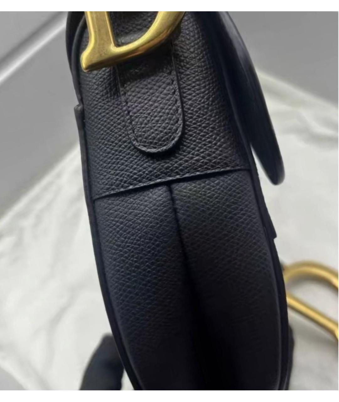 CHRISTIAN DIOR Черная кожаная сумка через плечо, фото 8