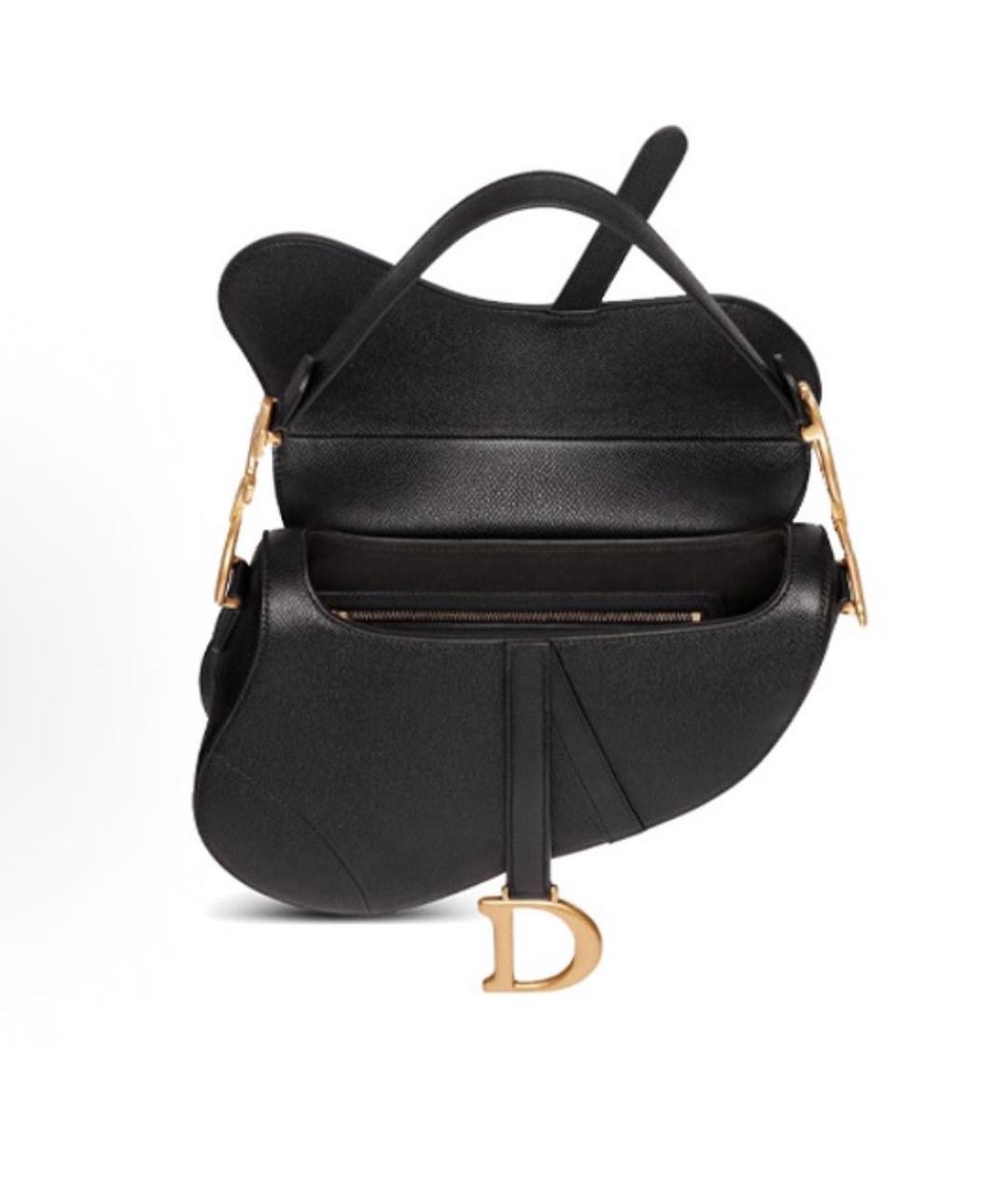 CHRISTIAN DIOR Черная кожаная сумка через плечо, фото 4