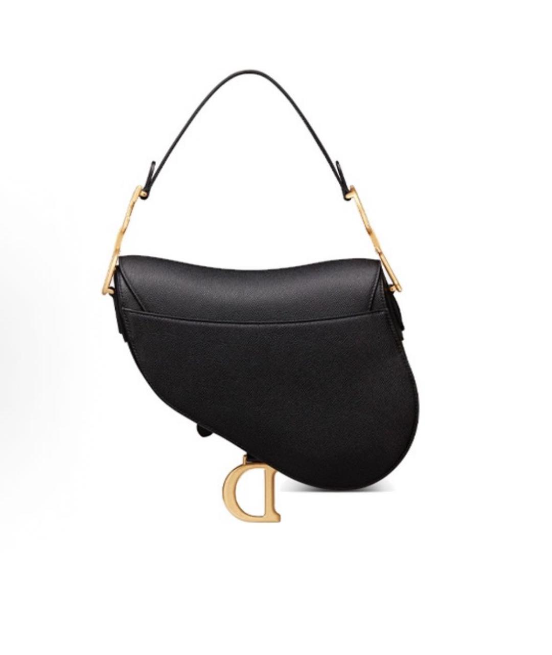 CHRISTIAN DIOR Черная кожаная сумка через плечо, фото 3