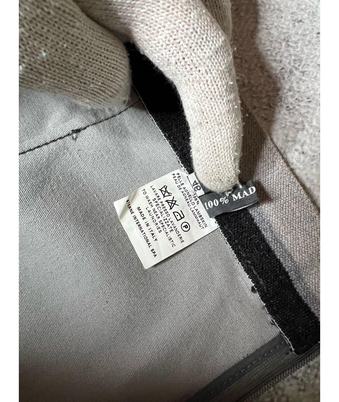 LORENA ANTONIAZZI Серые кожаные прямые брюки, фото 7