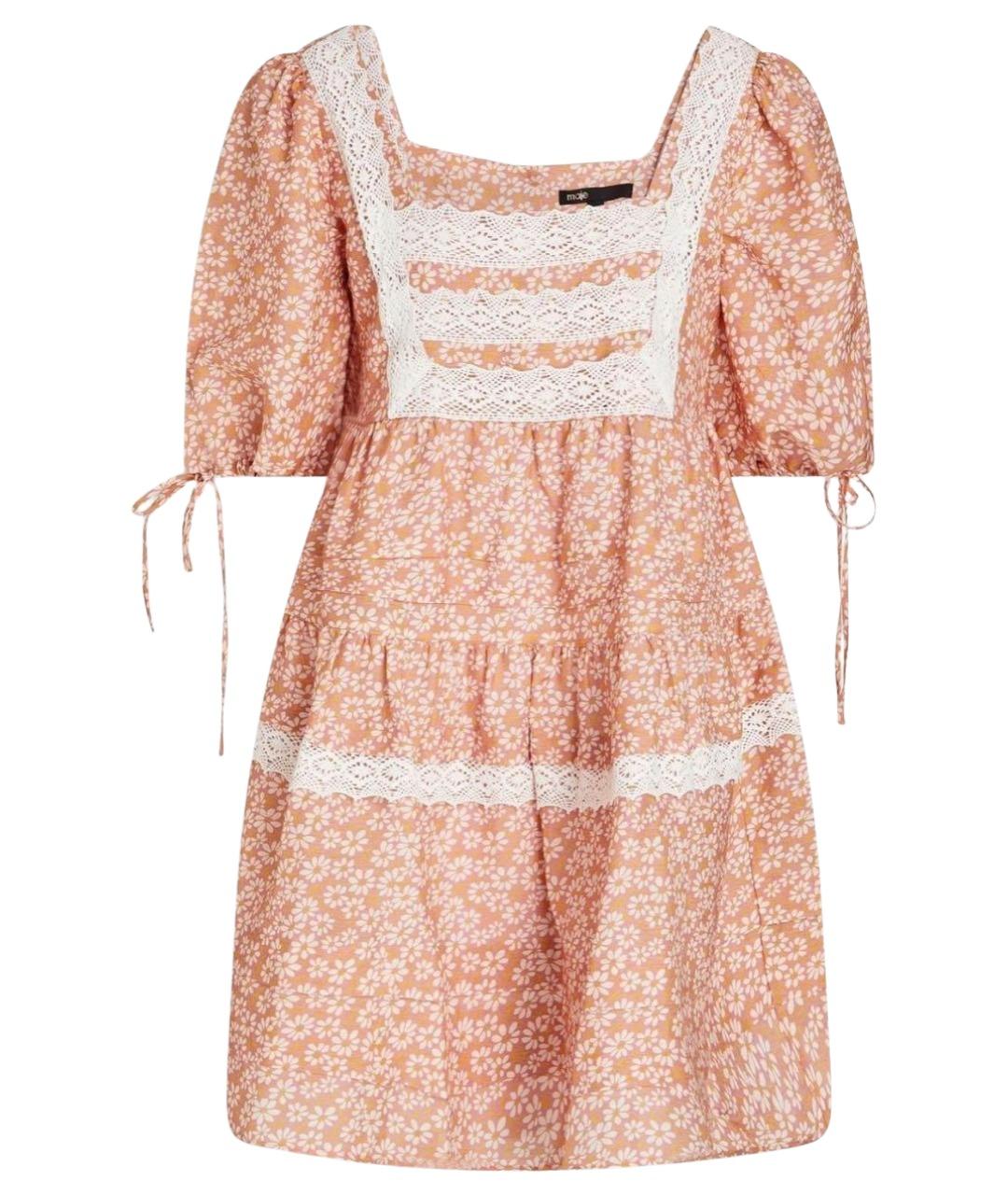 MAJE Коралловое льняное повседневное платье, фото 1