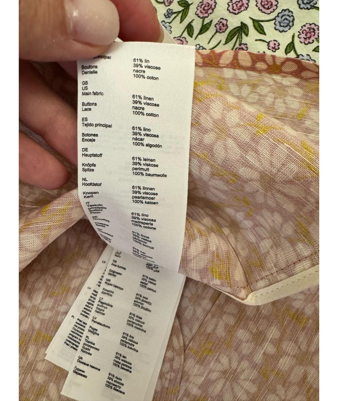 MAJE Коралловое льняное повседневное платье, фото 3