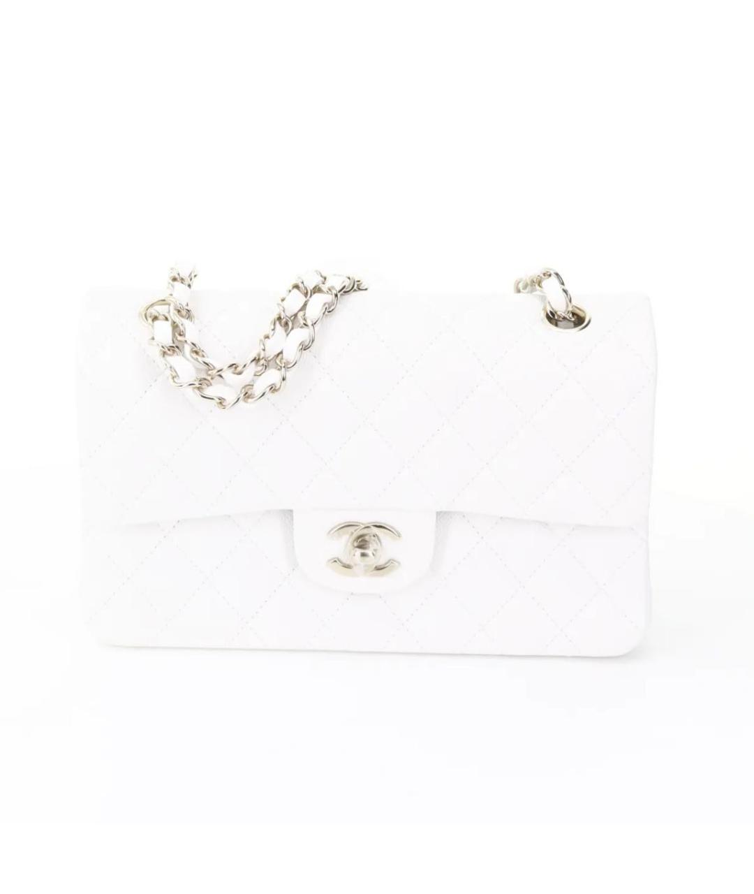 CHANEL Белая кожаная сумка тоут, фото 9