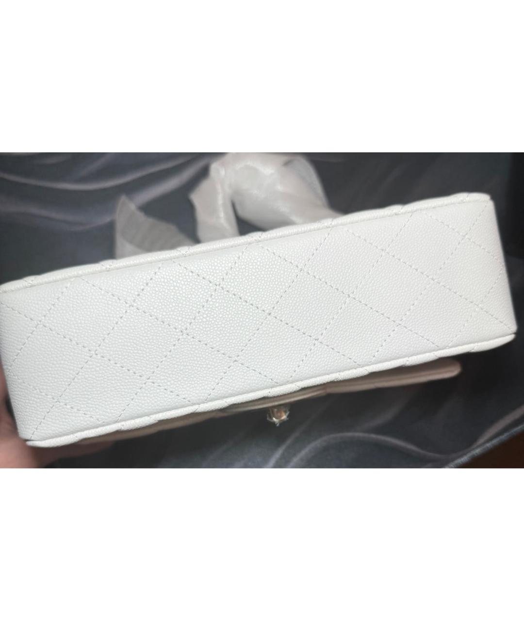CHANEL Белая кожаная сумка тоут, фото 8
