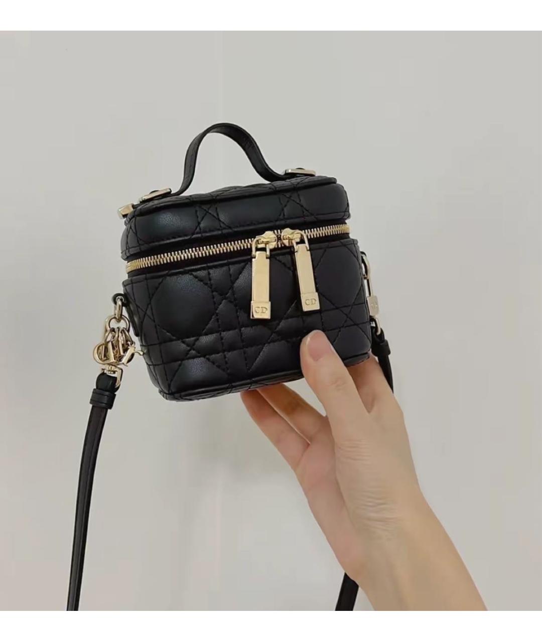 CHRISTIAN DIOR Черная кожаная сумка через плечо, фото 7