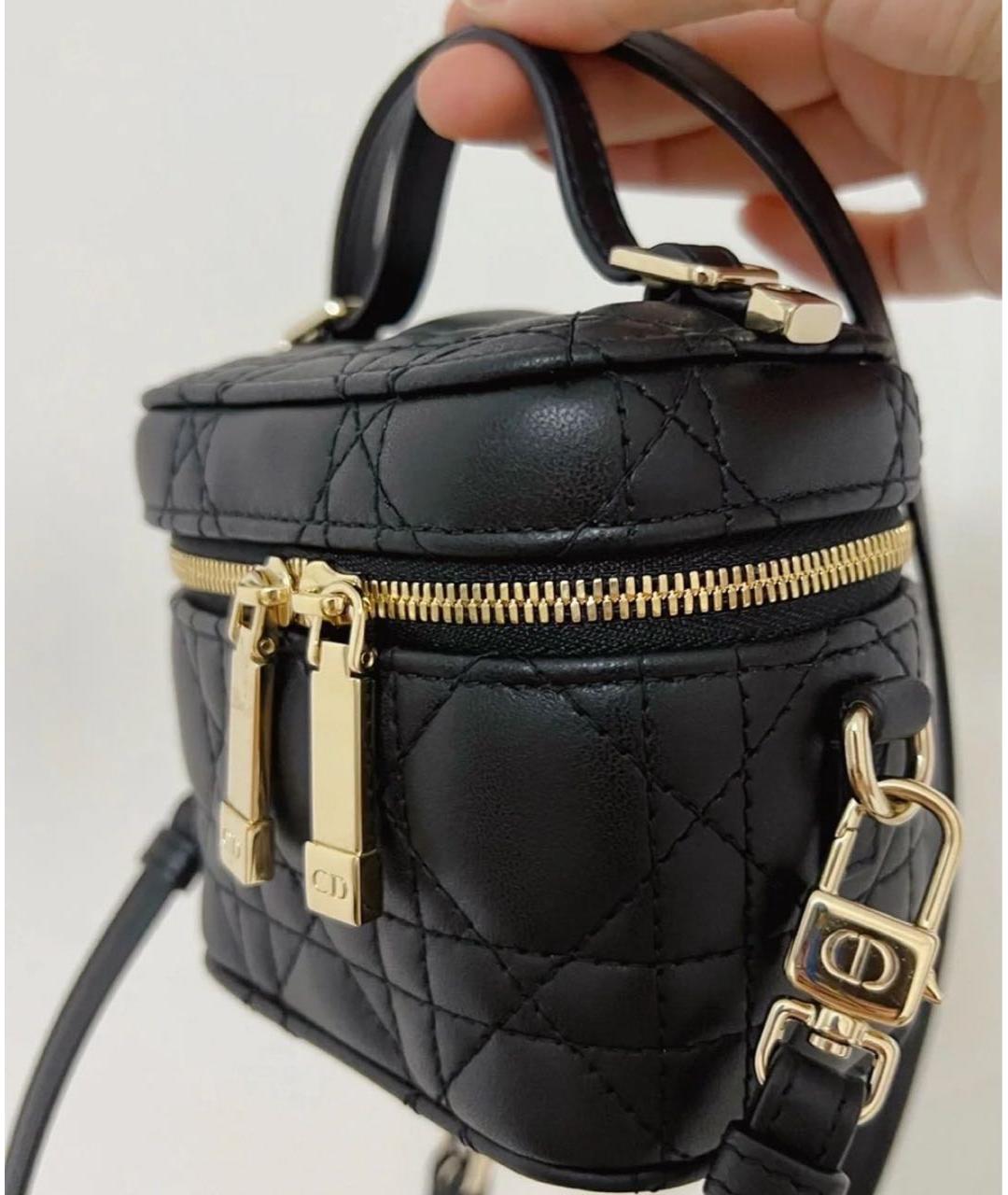 CHRISTIAN DIOR Черная кожаная сумка через плечо, фото 8