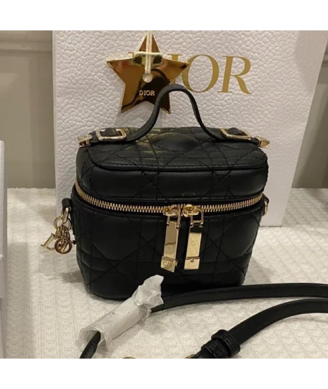CHRISTIAN DIOR Черная кожаная сумка через плечо, фото 6