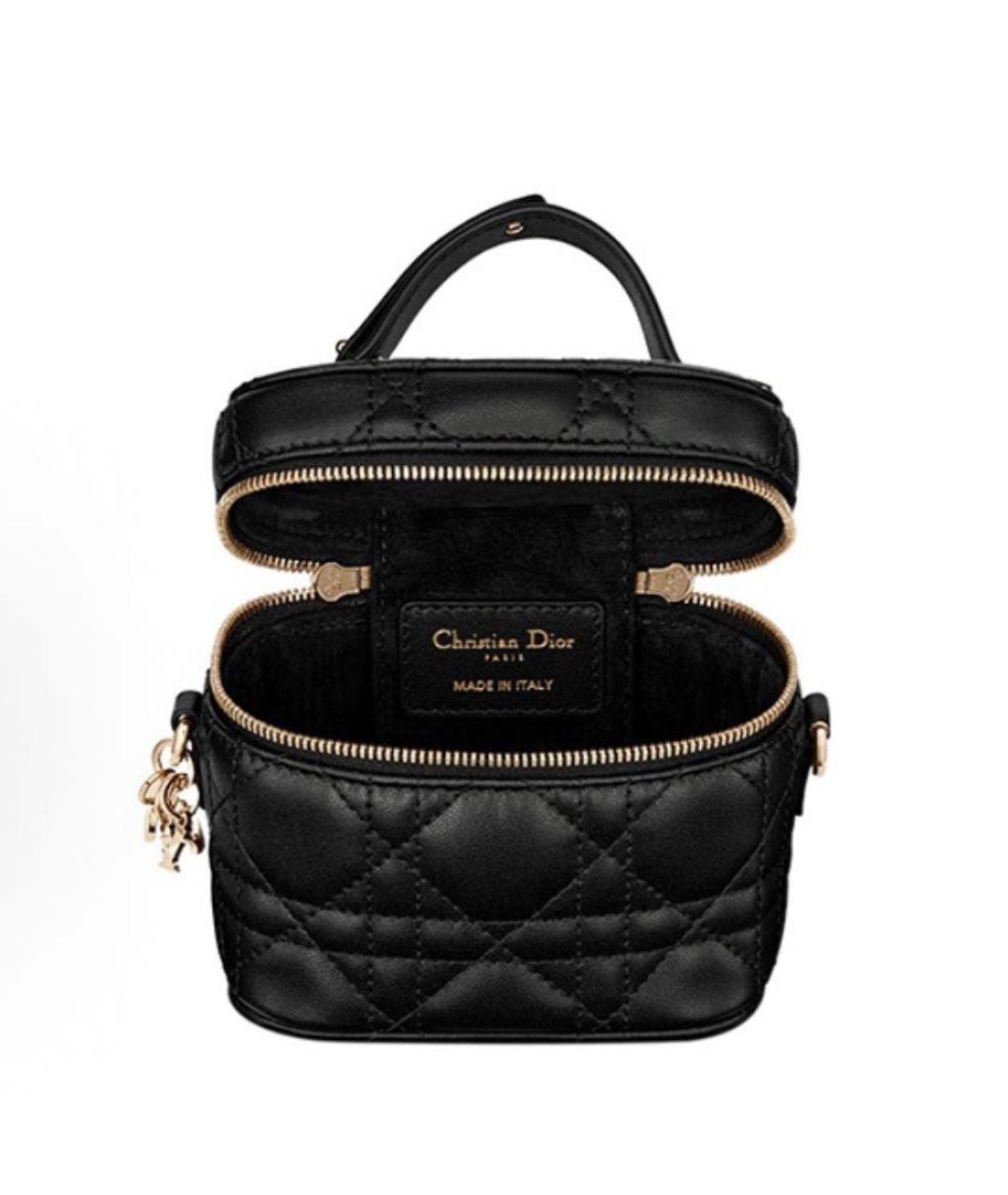 CHRISTIAN DIOR Черная кожаная сумка через плечо, фото 4