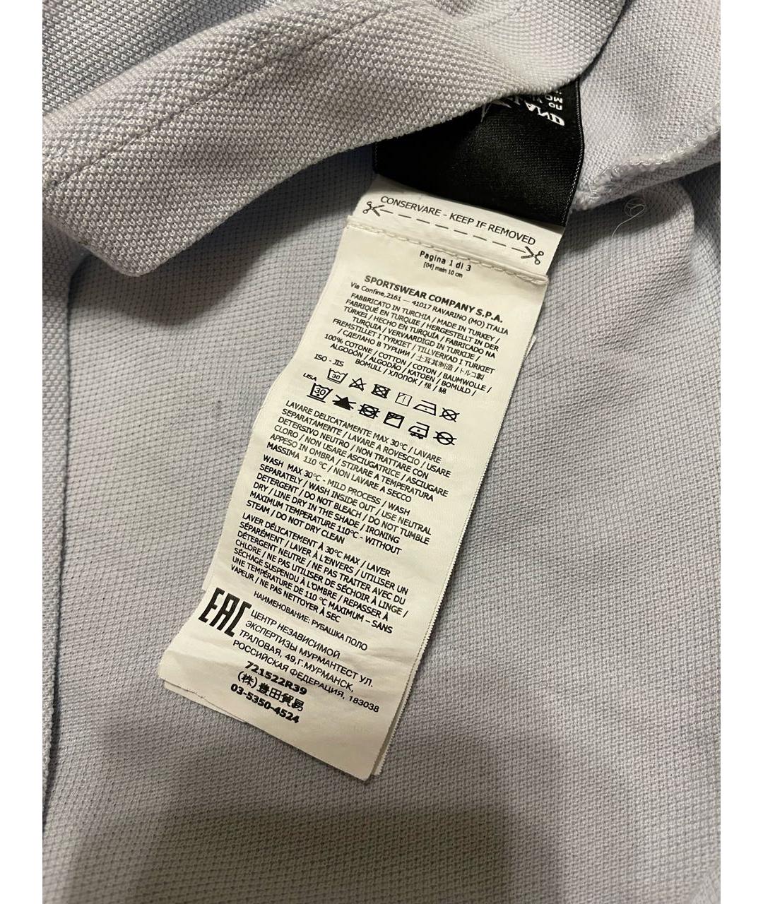 STONE ISLAND Серое хлопковое поло с коротким рукавом, фото 4