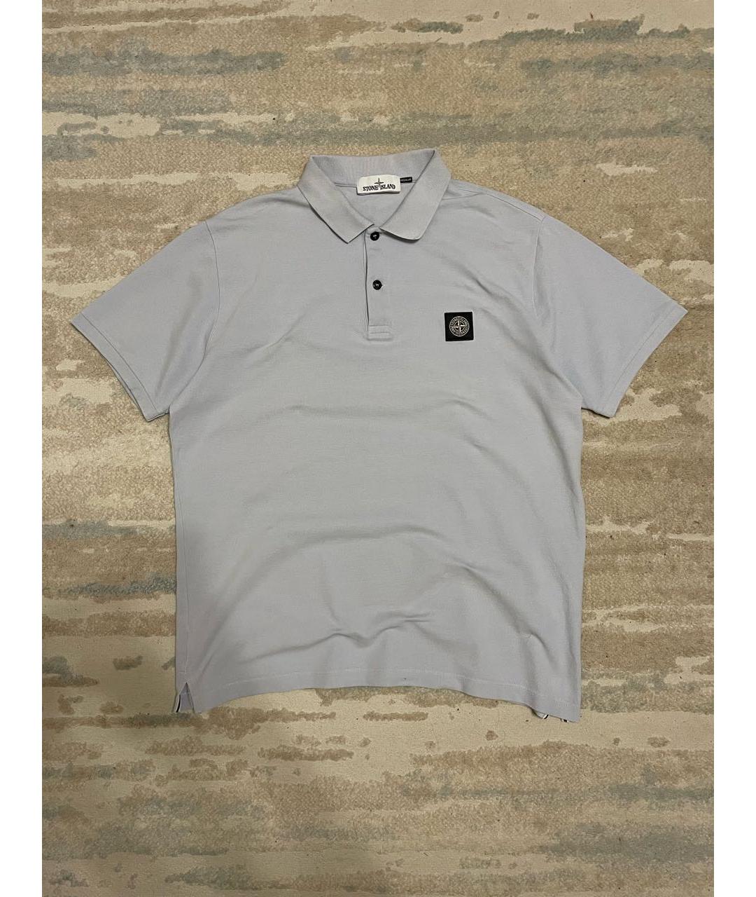 STONE ISLAND Серое хлопковое поло с коротким рукавом, фото 5
