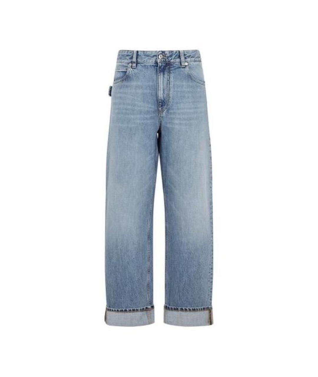 BOTTEGA VENETA Голубые хлопковые прямые джинсы, фото 9