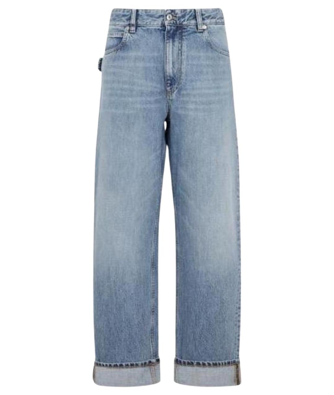 BOTTEGA VENETA Голубые хлопковые прямые джинсы, фото 1