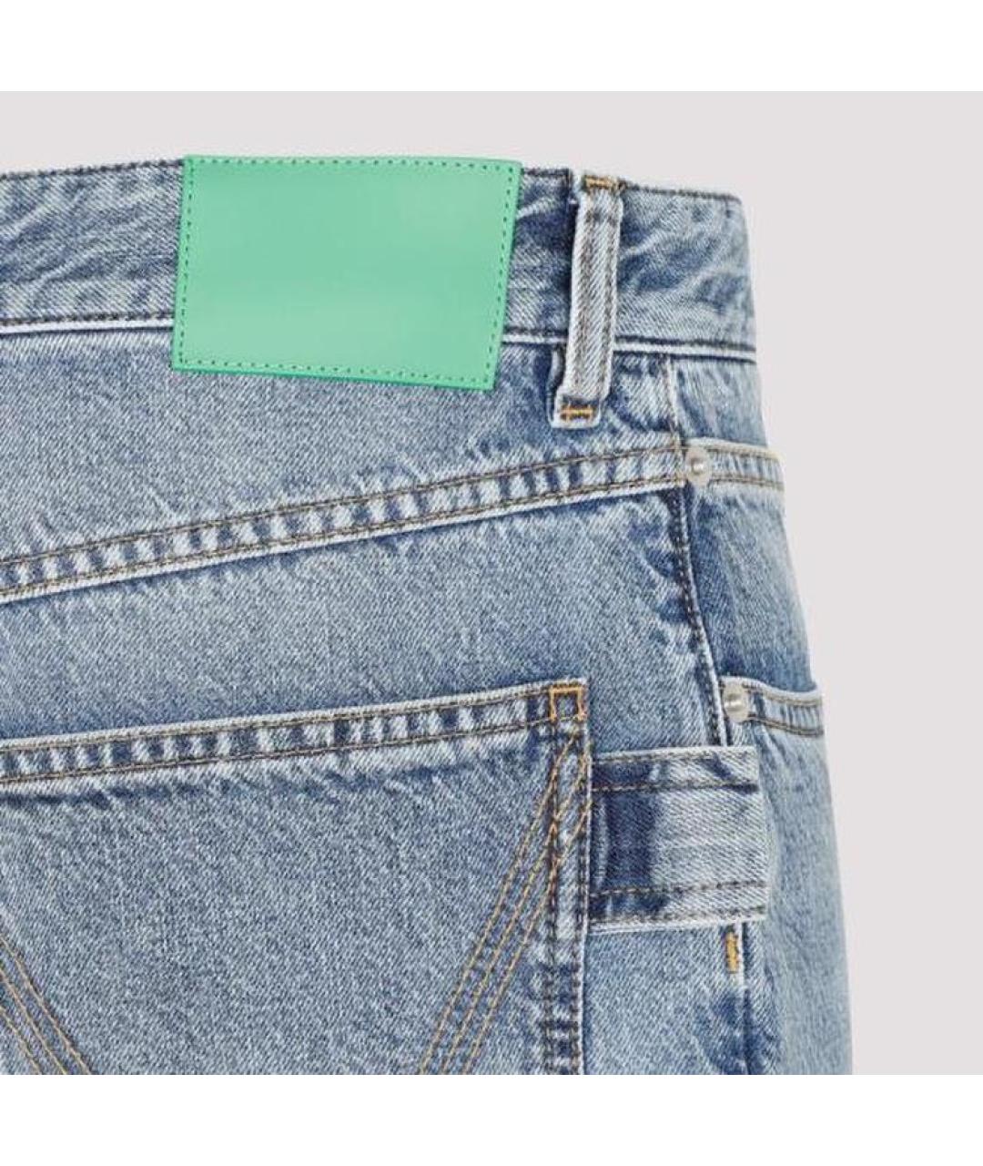 BOTTEGA VENETA Голубые хлопковые прямые джинсы, фото 4