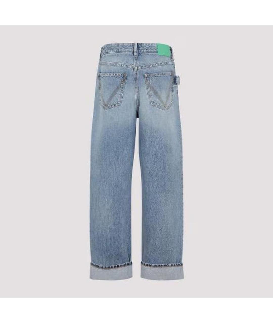 BOTTEGA VENETA Голубые хлопковые прямые джинсы, фото 2