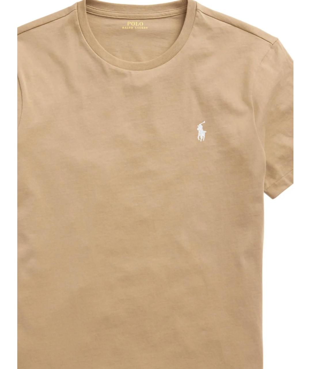 POLO RALPH LAUREN Бежевая хлопковая футболка, фото 2