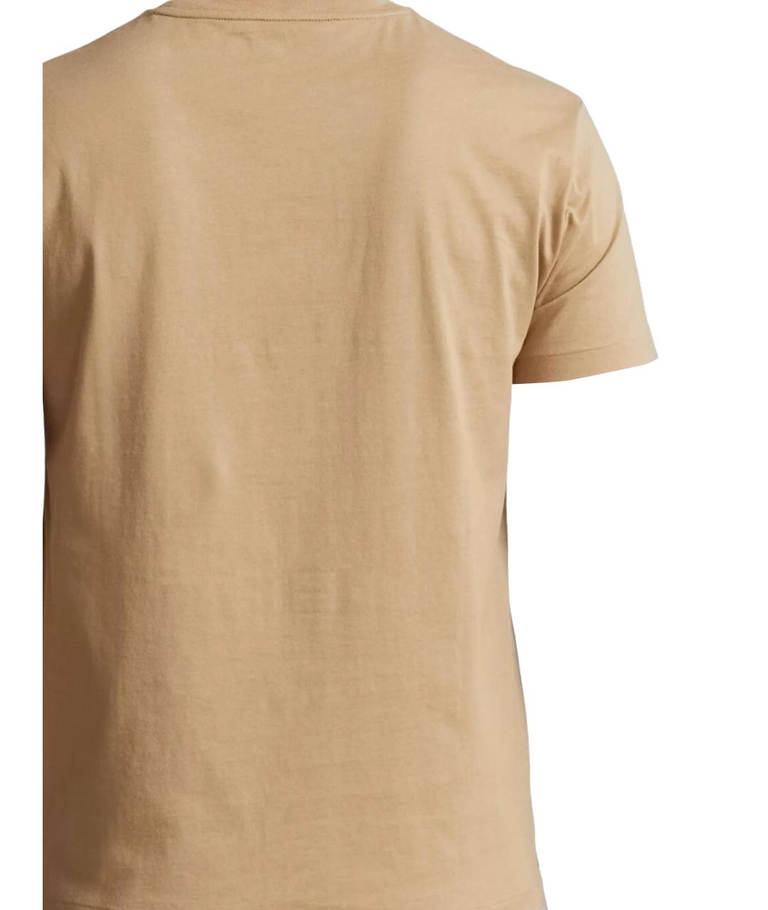 POLO RALPH LAUREN Бежевая хлопковая футболка, фото 3