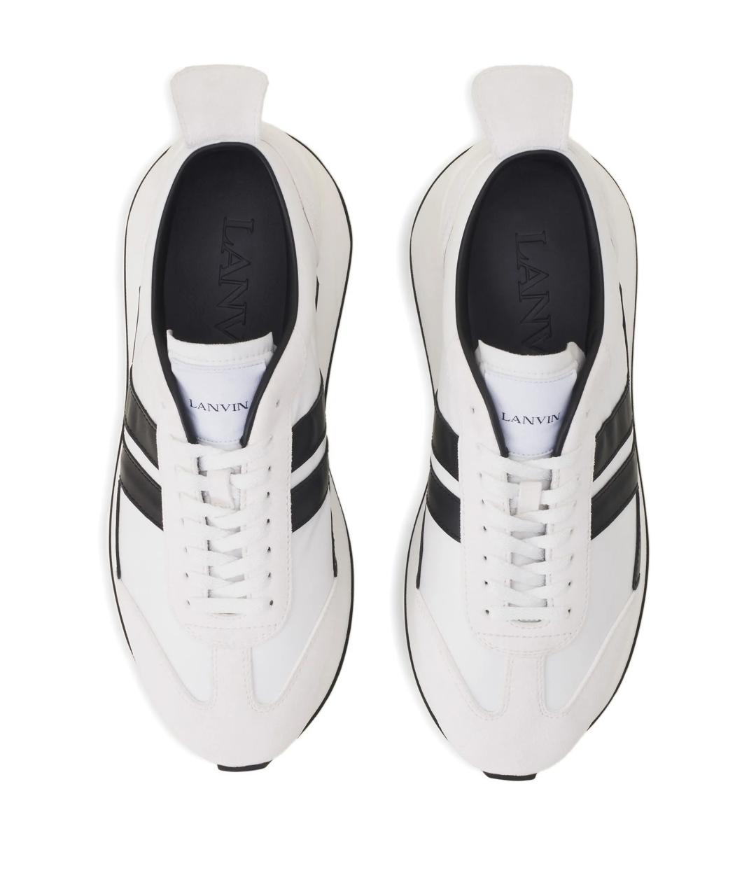 LANVIN Белые синтетические низкие кроссовки / кеды, фото 4