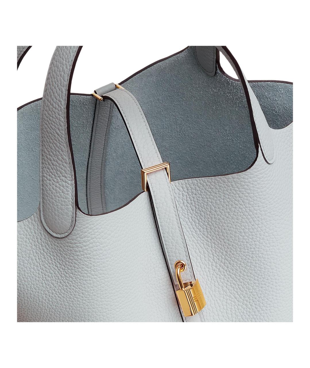 HERMES Голубая кожаная сумка через плечо, фото 4