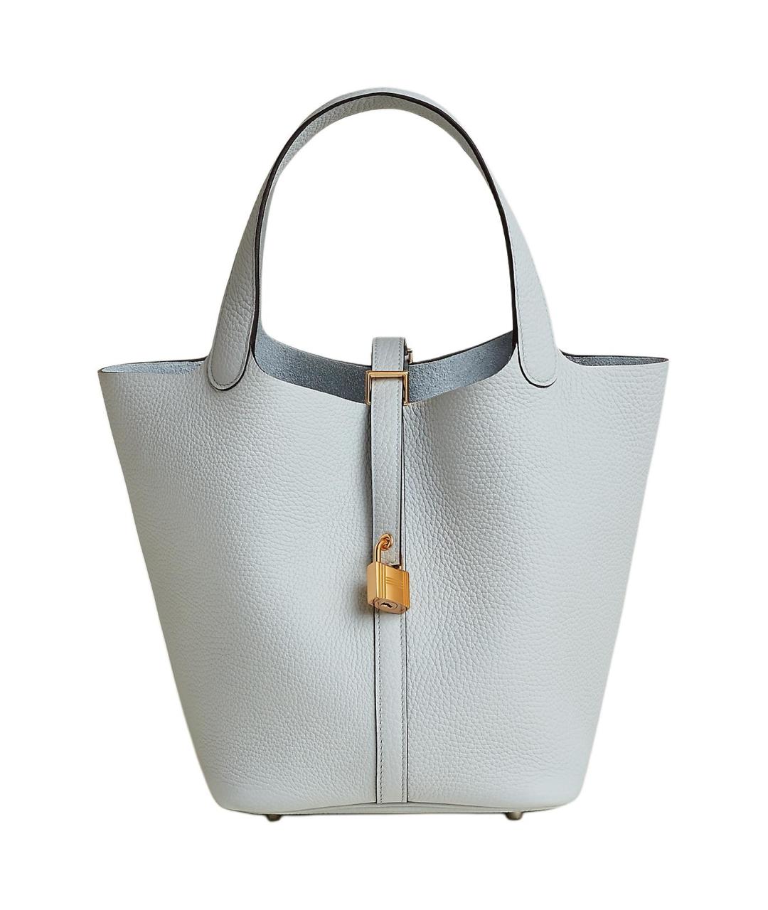 HERMES Голубая кожаная сумка через плечо, фото 1