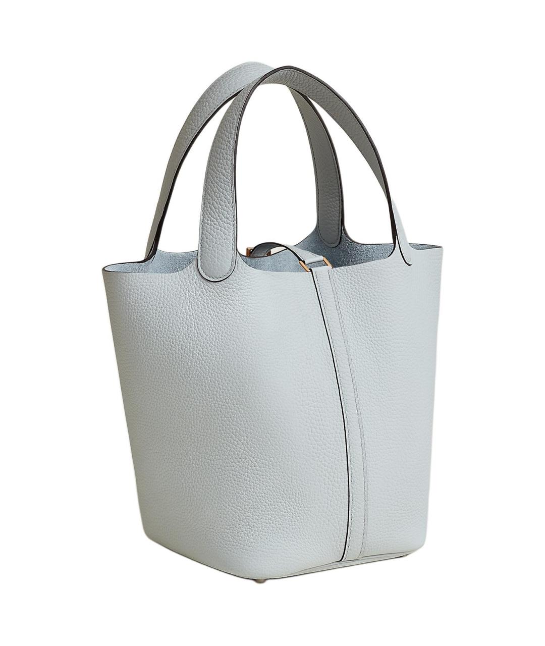 HERMES Голубая кожаная сумка через плечо, фото 3