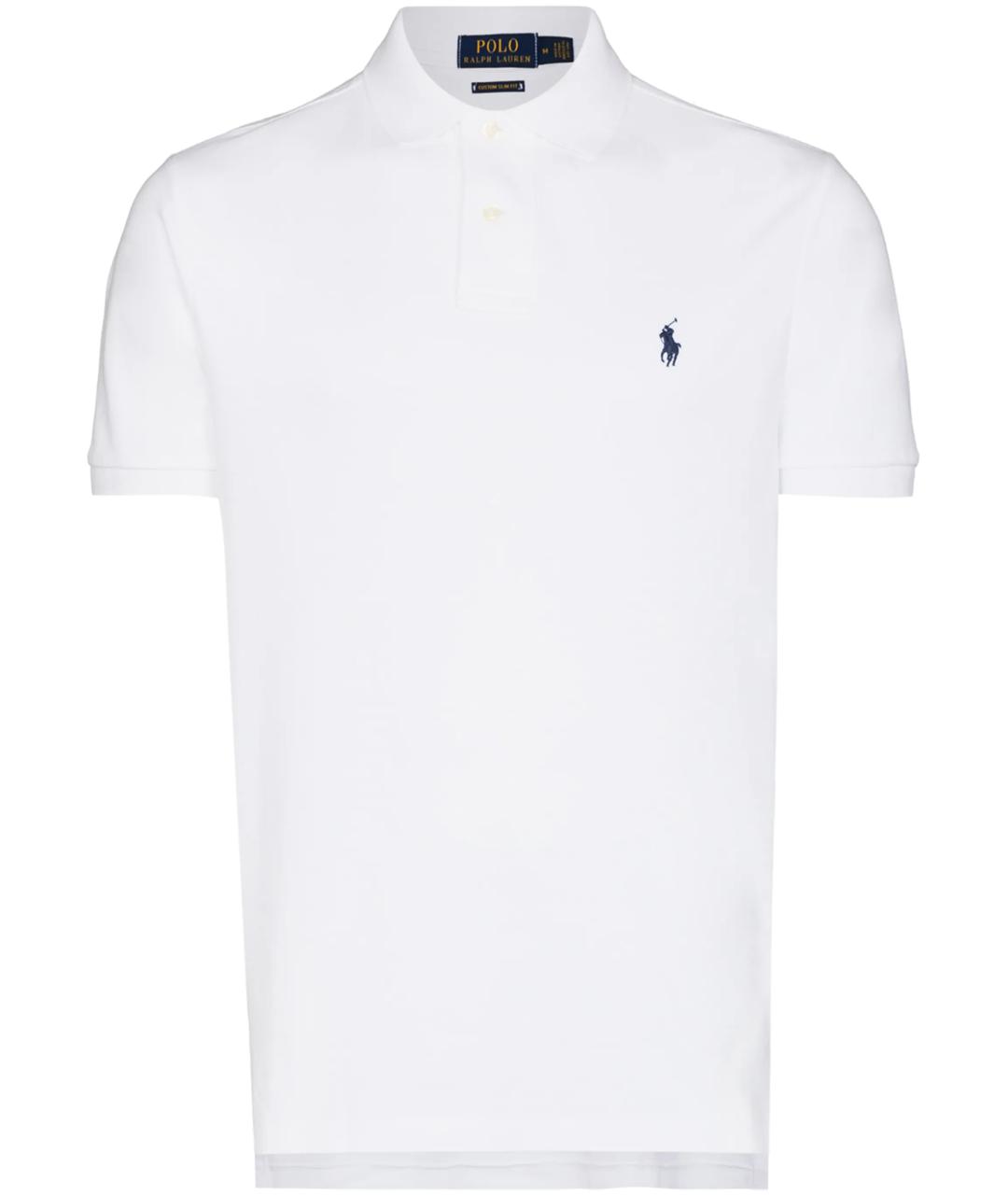 POLO RALPH LAUREN Белое хлопковое поло с коротким рукавом, фото 1