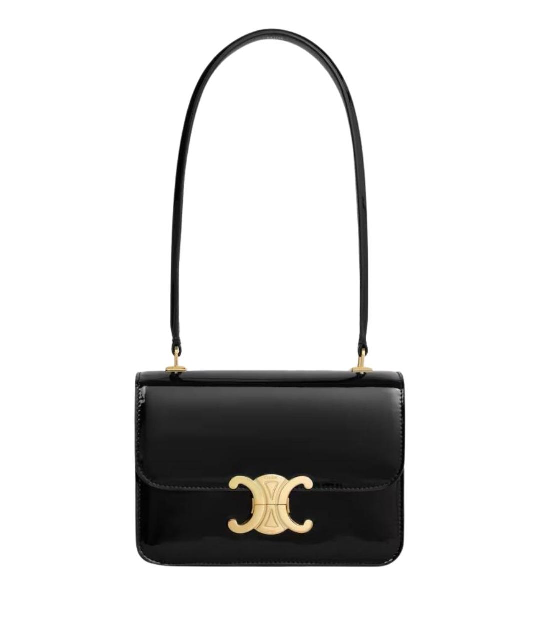 CELINE Черная сумка через плечо из лакированной кожи, фото 1