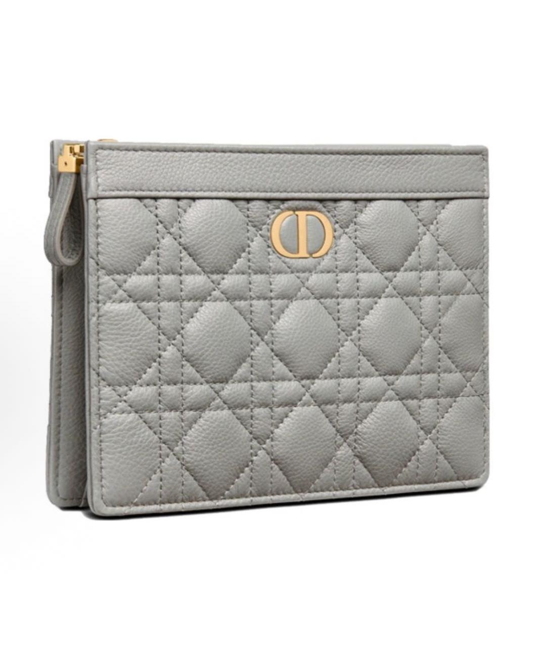 CHRISTIAN DIOR Серая кожаная сумка через плечо, фото 3