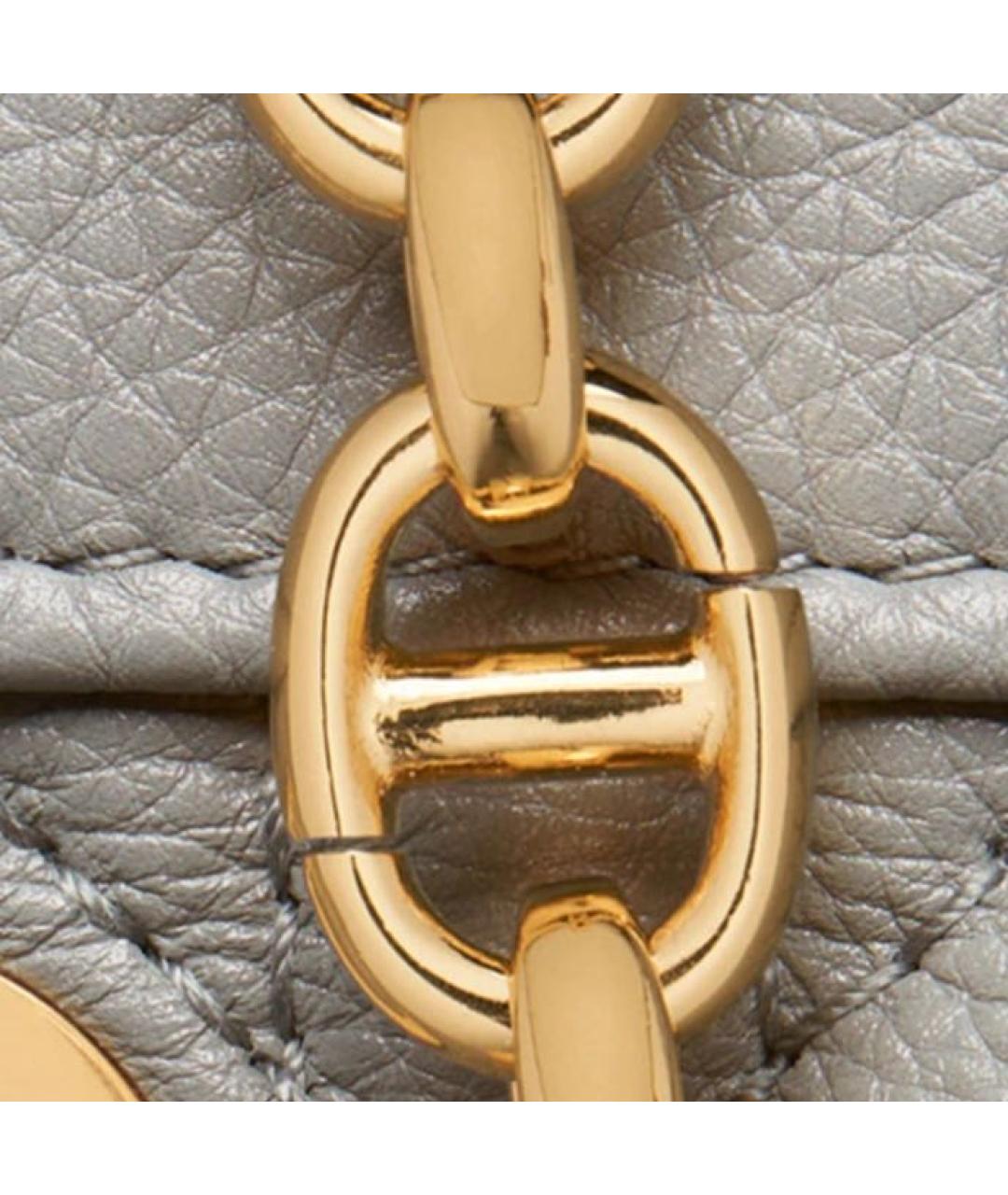 CHRISTIAN DIOR Серая кожаная сумка через плечо, фото 5
